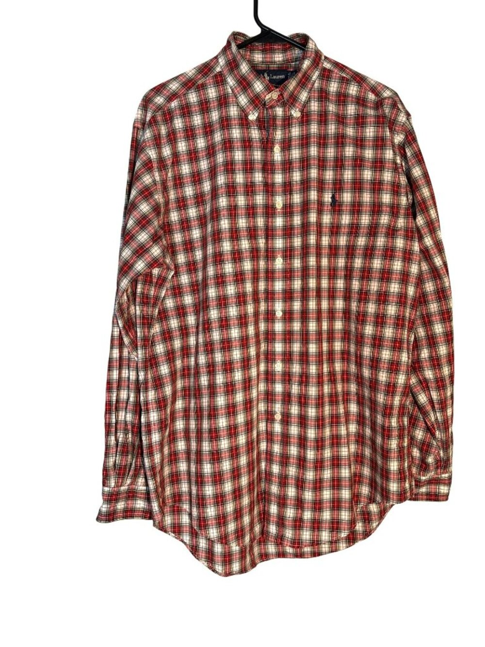 Vintage 90s Ralph Lauren Yarmouth Plaid Button Down Shirt 15.5 34/35 Medium